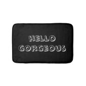 Zwarte en witte "Hallo Prachtige" borstelbrief Badmat (Voorkant)