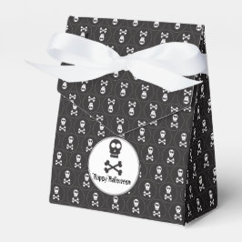 Zwarte en witte halloween Skulls Favor Box Bedankdoosjes