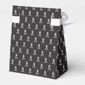 Zwarte en witte halloween Skulls Favor Box Bedankdoosjes (Achterkant)