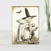 zwarte en witte halloween witch Kaart (Voorkant)