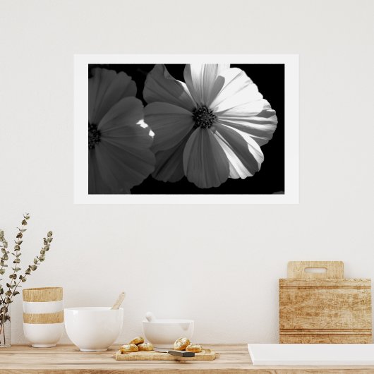 Zwarte en witte halve zon poster (Keuken)