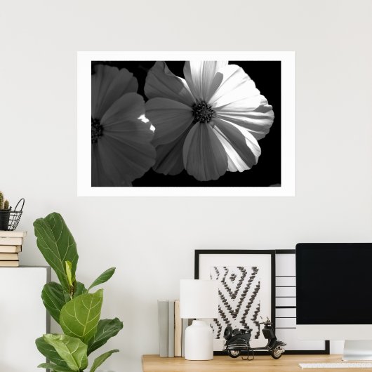 Zwarte en witte halve zon poster (Thuiskantoor)