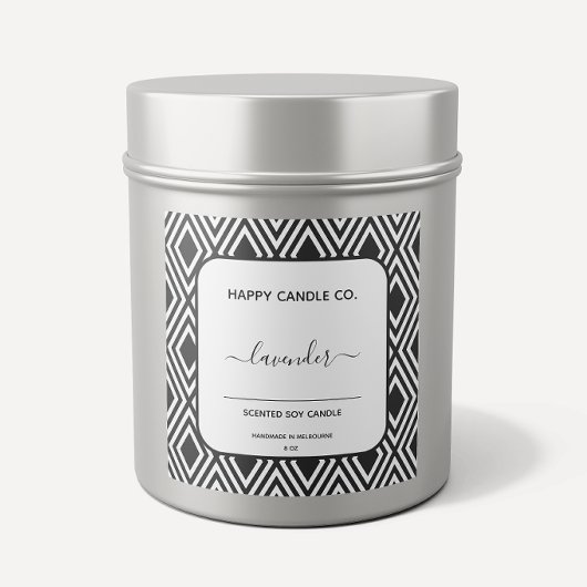 Zwarte en witte handgemaakte Calligrafische Kandel Vierkante Sticker