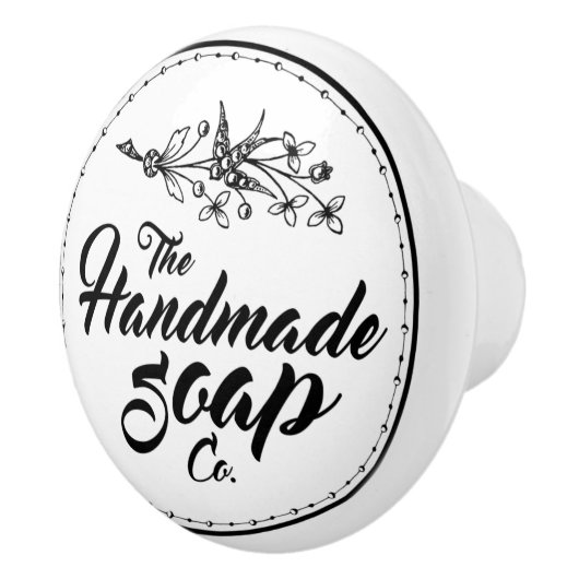 Zwarte en witte  handgemaakte zeep Bathroom Keramische Knop (Rechts)