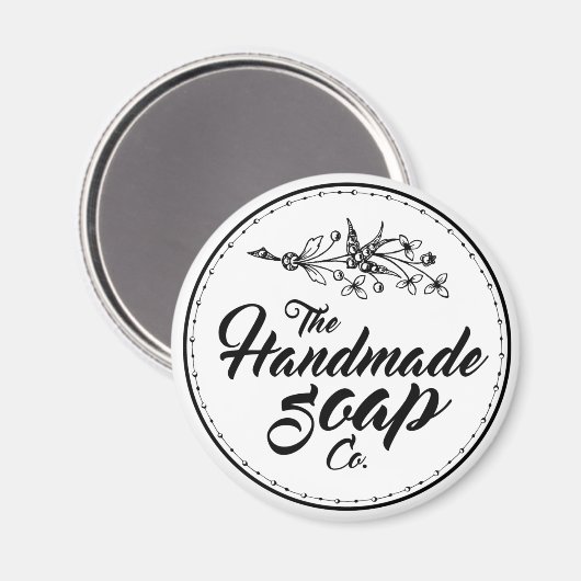 Zwarte en witte  handgemaakte zeep Bathroom Magneet (Voorkant / Achterkant)