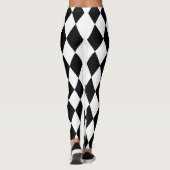 ZWARTE EN WITTE HARLEQUIN LEGGINGS (Achterkant)