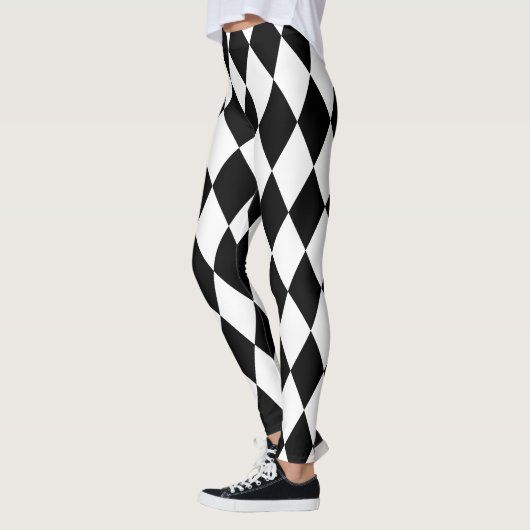ZWARTE EN WITTE HARLEQUIN LEGGINGS (Links)
