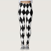 ZWARTE EN WITTE HARLEQUIN LEGGINGS (Voorkant)