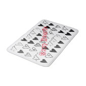 Zwarte en witte harten Bathroom Bath Mat (Gekanteld)