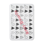 Zwarte en witte harten Bathroom Bath Mat (Voorkant Verticaal)