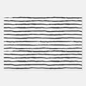 Zwarte en witte harten en lijnen inpakpapier vel (Voorkant)