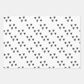 Zwarte en witte harten inpakpapier vel (Voorkant 3)