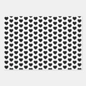 Zwarte en witte harten inpakpapier vel (Voorkant 3)