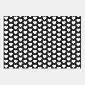 Zwarte en witte harten inpakpapier vel (Voorkant 2)