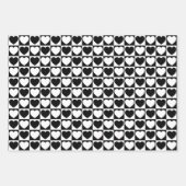 Zwarte en witte harten inpakpapier vel (Voorkant)