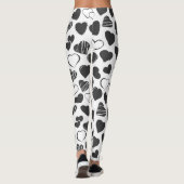 Zwarte en witte harten leggings (Achterkant)