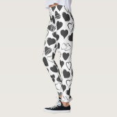 Zwarte en witte harten leggings (Links)