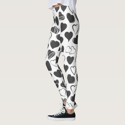 Zwarte en witte harten leggings (Links)