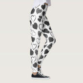 Zwarte en witte harten leggings (Rechts)