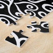 Zwarte en witte harten legpuzzel (Zijkant)