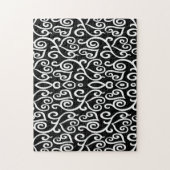 Zwarte en witte harten legpuzzel (Verticaal)