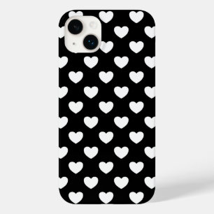 Zwarte en witte harten Trendy Polka Dot Style Case-Mate iPhone 14 Plus Hoesje