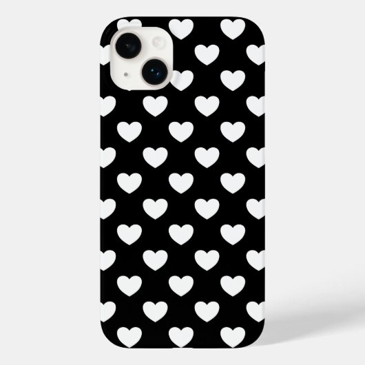 Zwarte en witte harten Trendy Polka Dot Style Case-Mate iPhone Case (Achterkant)