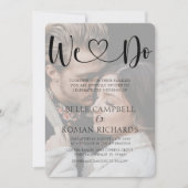 Zwarte en witte hartkalligrafie en foto's in kaart (Voorkant)