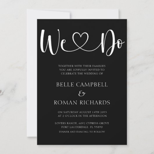 Zwarte en witte hartkalligrafie en foto's in kaart (Voorkant)