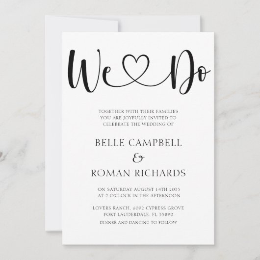 Zwarte en witte hartkalligrafie en foto's in kaart (Voorkant)