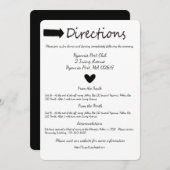 Zwarte en witte hartritme Directies Details bruilo Kaart (Voorkant / Achterkant)