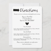 Zwarte en witte hartritme Directies Details bruilo Kaart (Voorkant)