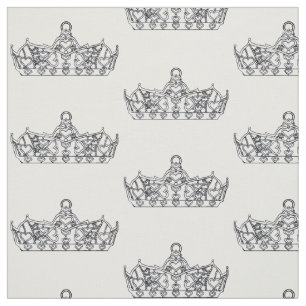 zwarte en witte hartskoningin - kroontiara - stof