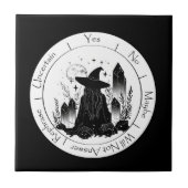 Zwarte en witte heksenslinger tegeltje (Voorkant)