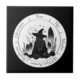 Zwarte en witte heksenslinger tegeltje