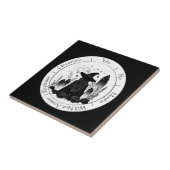 Zwarte en witte heksenslinger tegeltje (Zijkant)