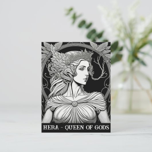 Zwarte en Witte Hera Koningin van het Gods Briefka Briefkaart (Staand voorkant)