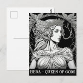 Zwarte en Witte Hera Koningin van het Gods Briefka Briefkaart (Voorkant / Achterkant)