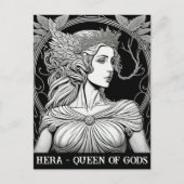 Zwarte en Witte Hera Koningin van het Gods Briefka Briefkaart (Voorkant)