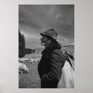 Zwarte en witte herder van 1968 poster