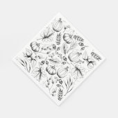 Zwarte en Witte Herfst Patroon Thanksgiving Partij Servet (Hoek)