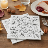 Zwarte en Witte Herfst Patroon Thanksgiving Partij Servet