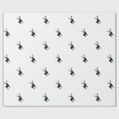 Zwarte en witte hert cadeaupapier (Vlak)