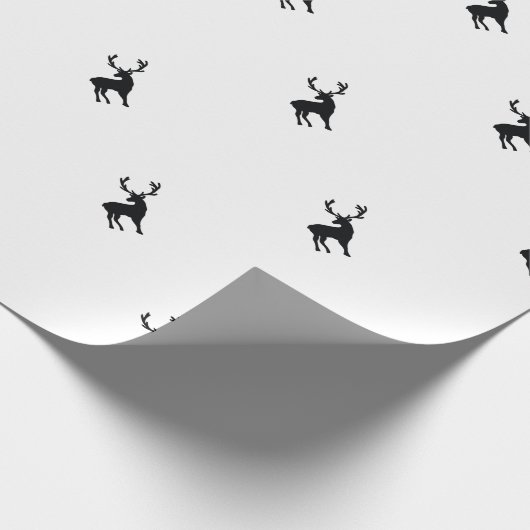 Zwarte en witte hert cadeaupapier (Hoek)
