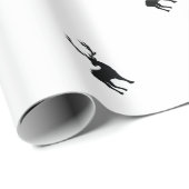 Zwarte en witte hert cadeaupapier (Rol Hoek)
