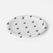 Zwarte en witte hert papieren bordje (Gekanteld)