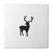 Zwarte en witte hert tegeltje (Voorkant)