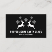 Zwarte en witte herten en sneeuwvlokken Sinterklaa Visitekaartje (Voorkant)