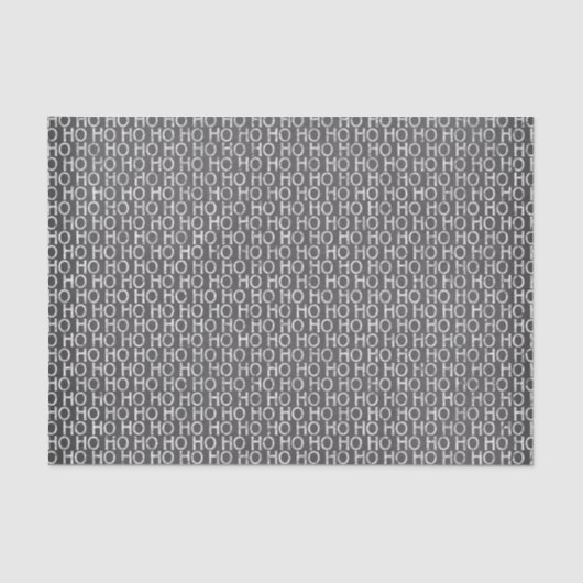 Zwarte en witte "Ho Ho Ho"-kerstkarton Tissuepapier (Voorkant)