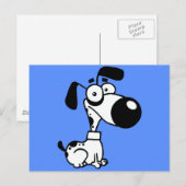 Zwarte en witte hond briefkaart (Voorkant / Achterkant)